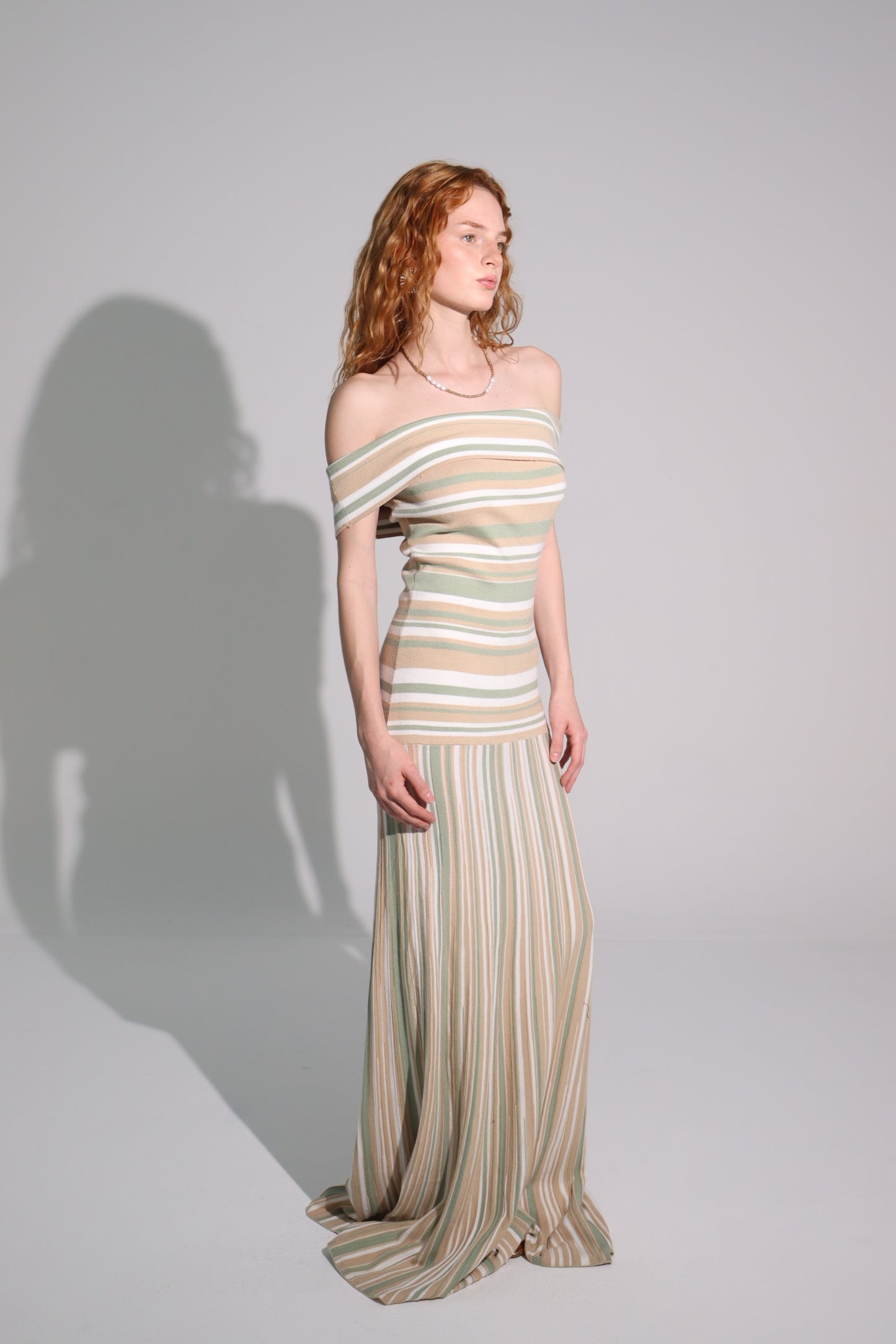 Off shoulder Stripes Powder Love