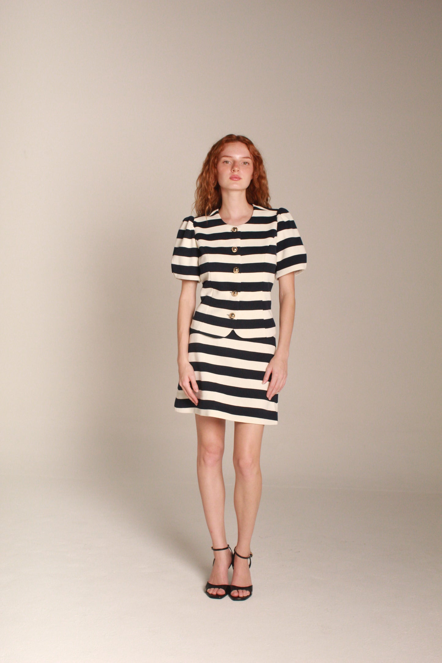 Classic Stripe Blouse — Black & Ivory