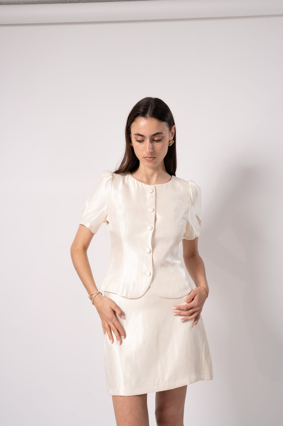 Beige Satin Blouse