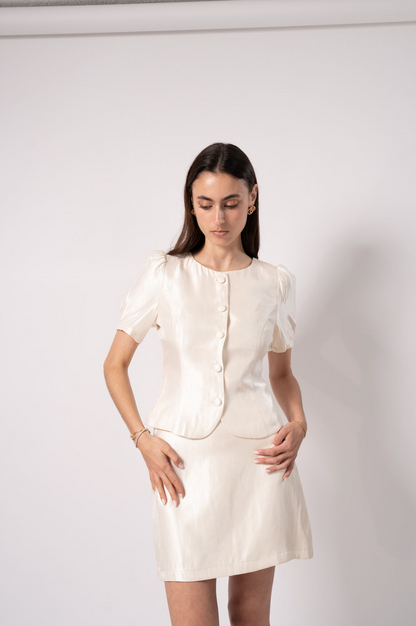 Beige Satin Blouse