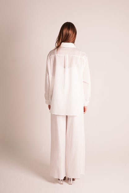 White Pants With Gold Embroidery