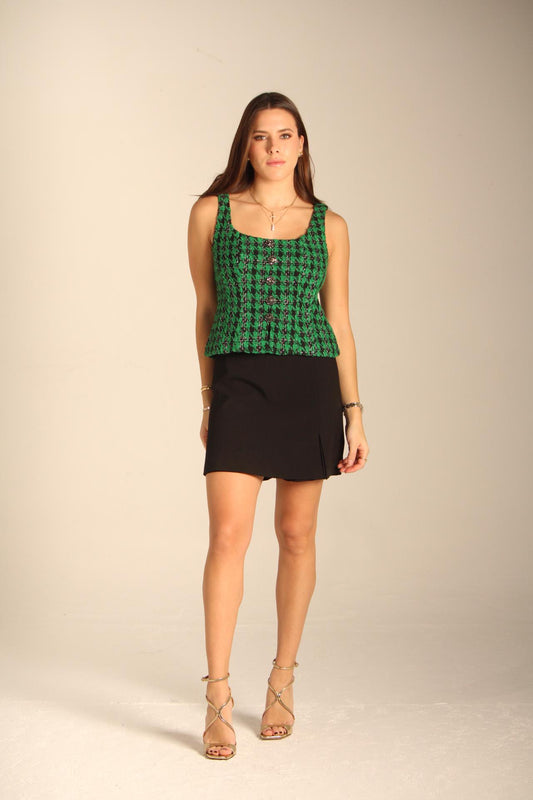 Green & Black Top