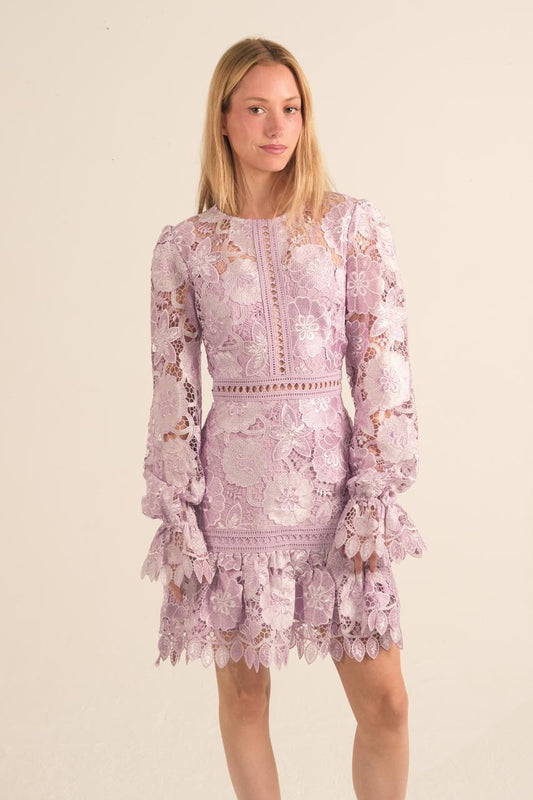 LILAC CROCHET DRESS