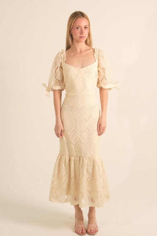 Beige Crochet Dress