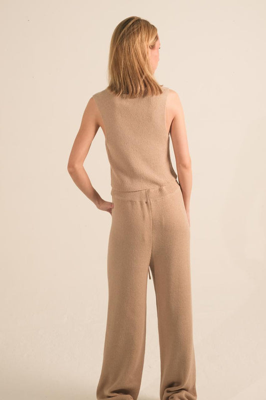 BEIGE KNITTED PANTS