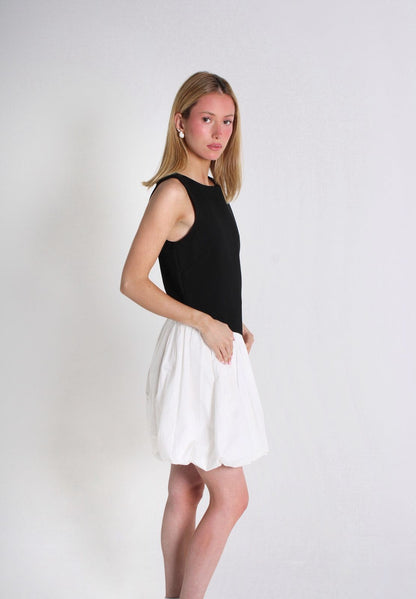 Black Dress White Skirt