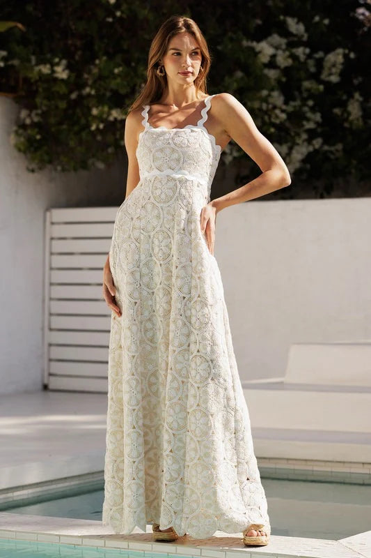 Beige Crochet Dress