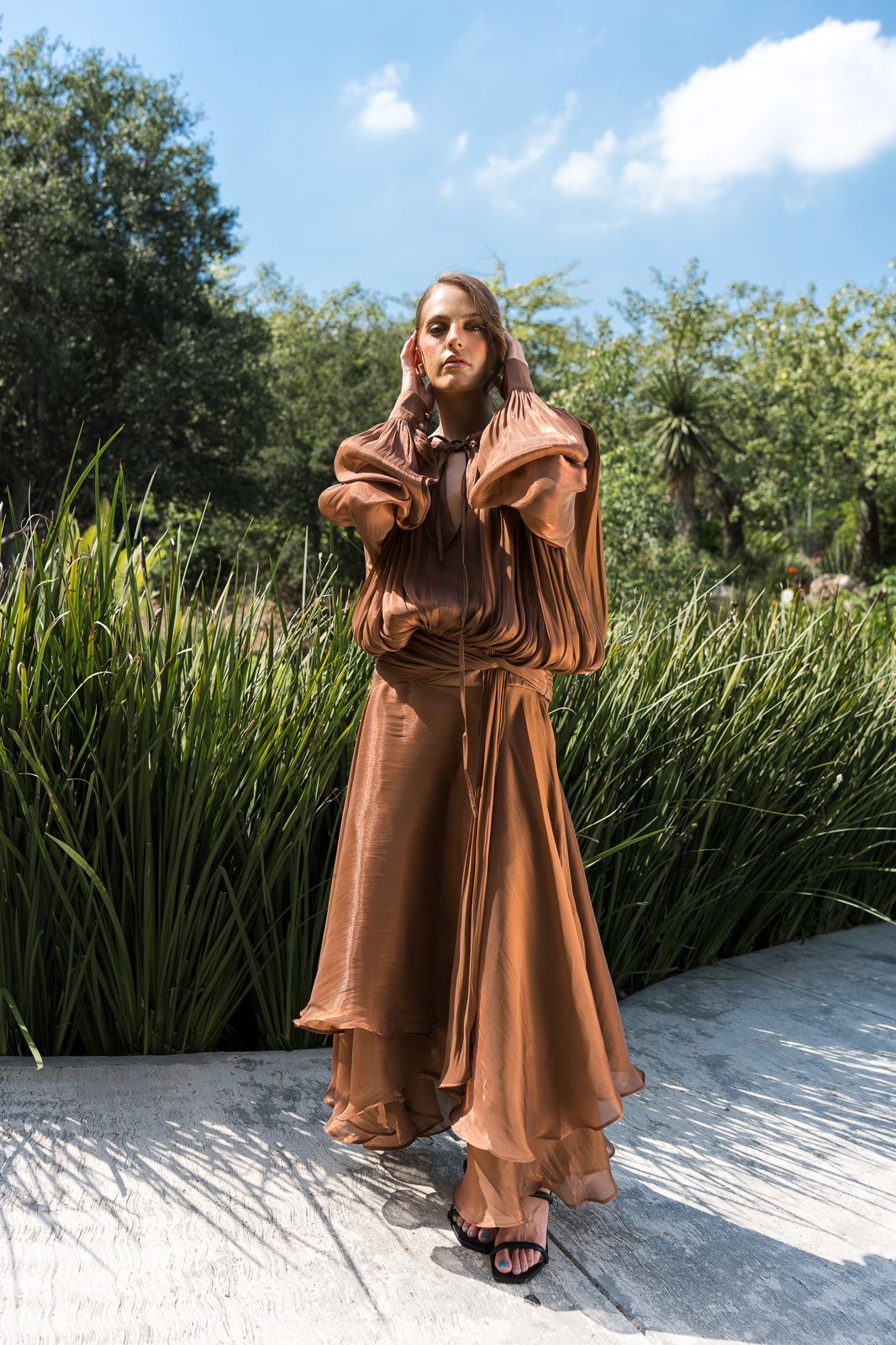 Brown Dress With Ruffles