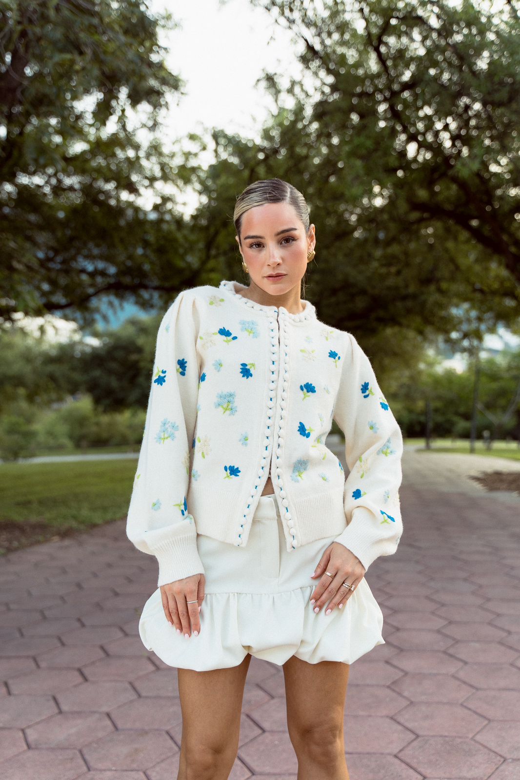 Beige Short Balloon Skirt