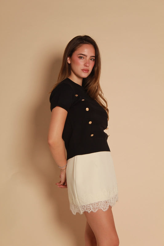 Aurelia Gold Button Knit Top — Napoleon