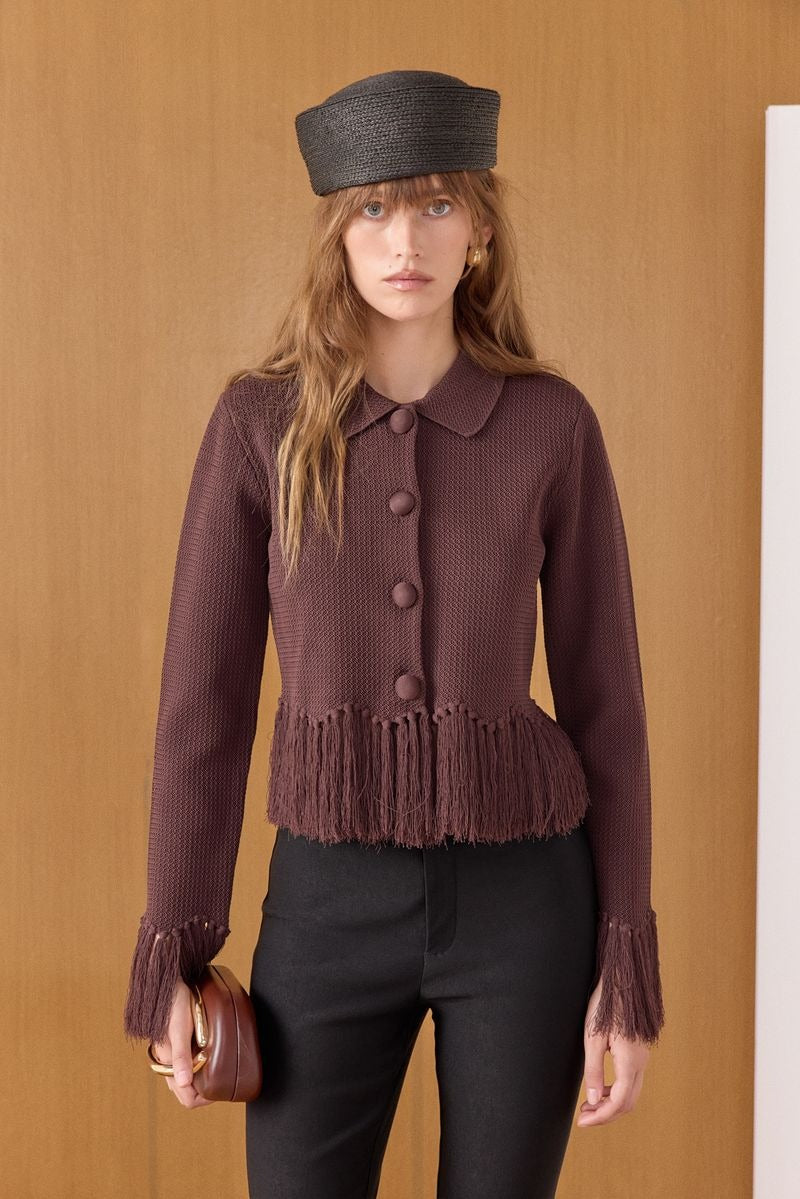 Fringe Long Sleeve Top — Knit