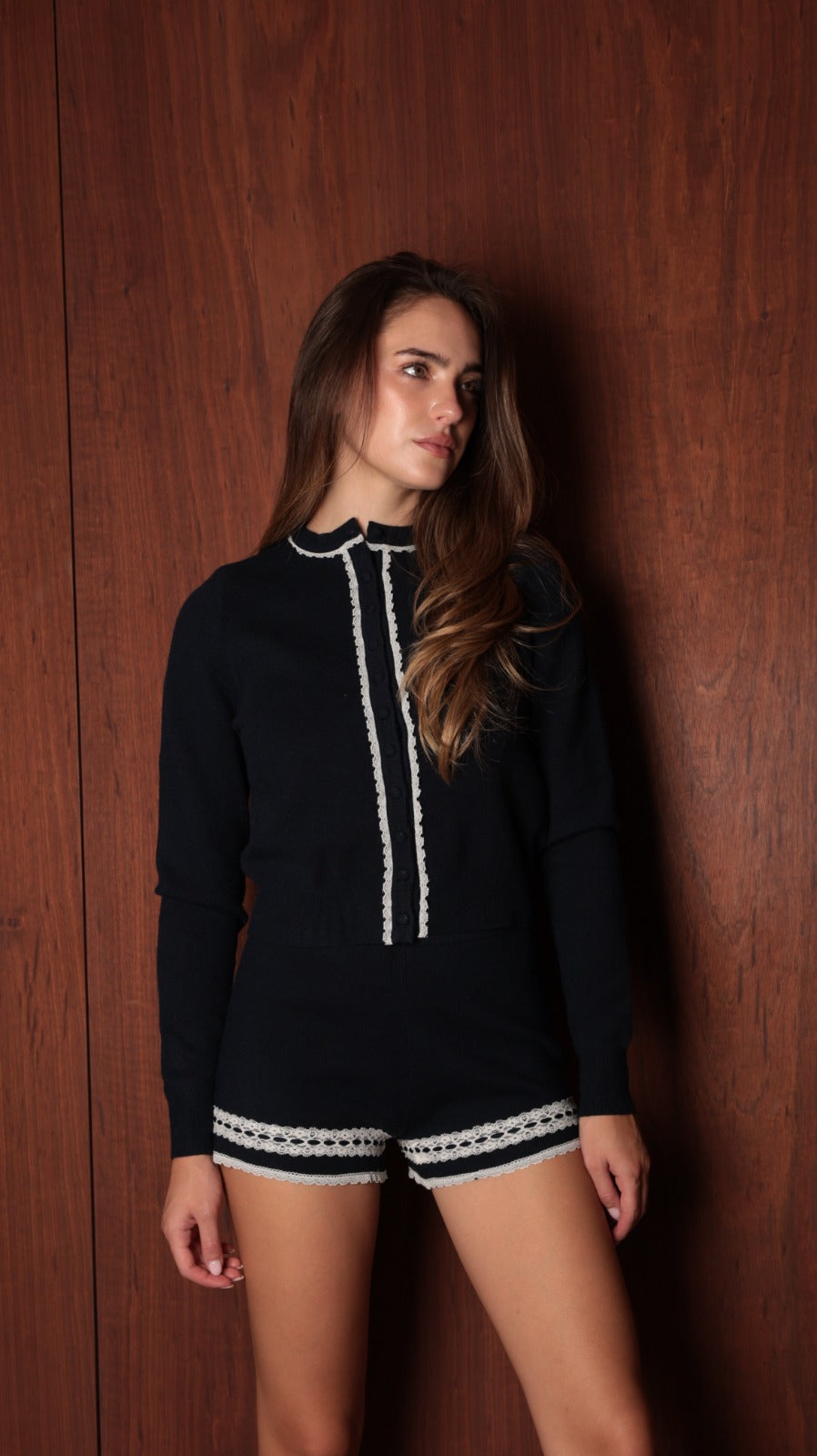 Colette Knit Set — Blue & Ivory