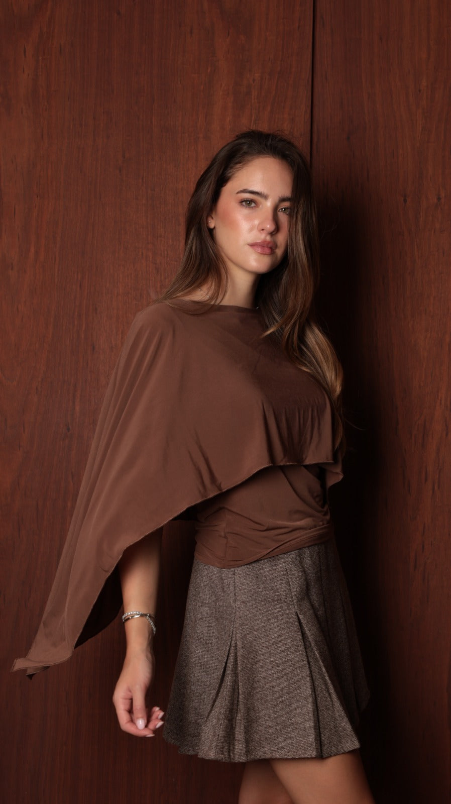 Draped Top — Cape-style draped silhouette