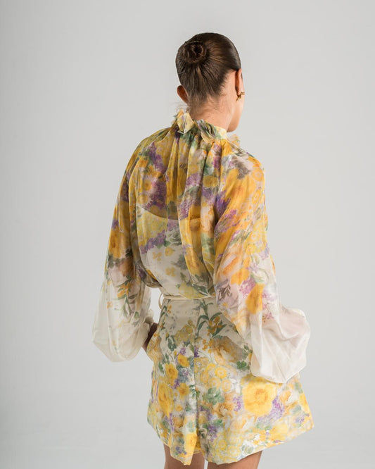 YELLOW CHIFFON DRESS