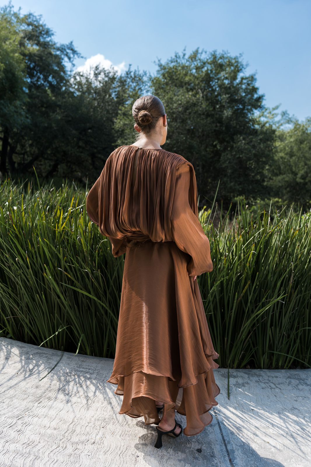 Brown Dress With Ruffles