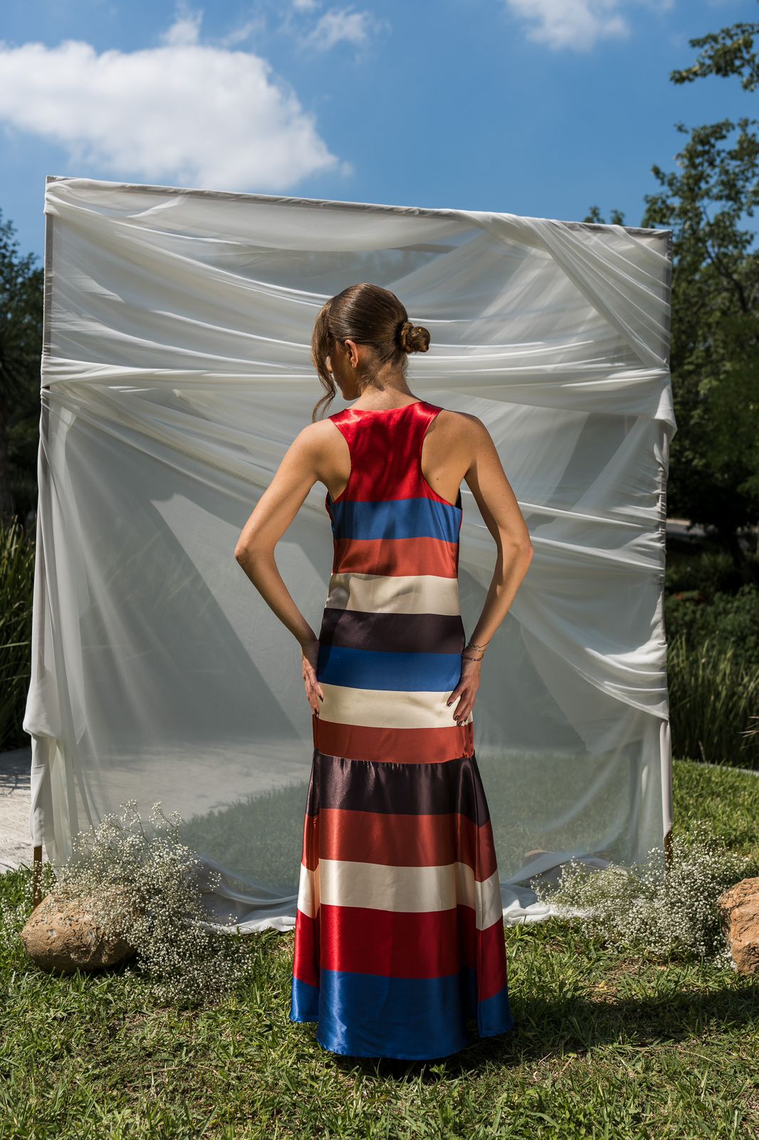 Colorful Satin Dress