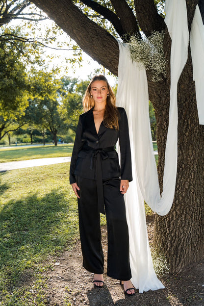 Black Satin Blazer