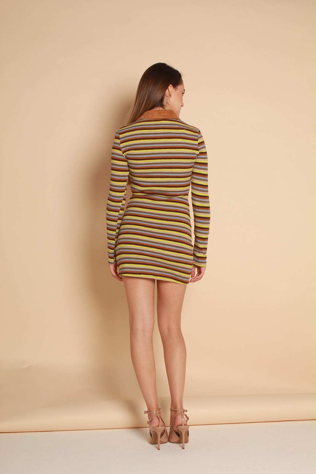Striped Polo Dress — Multicolor