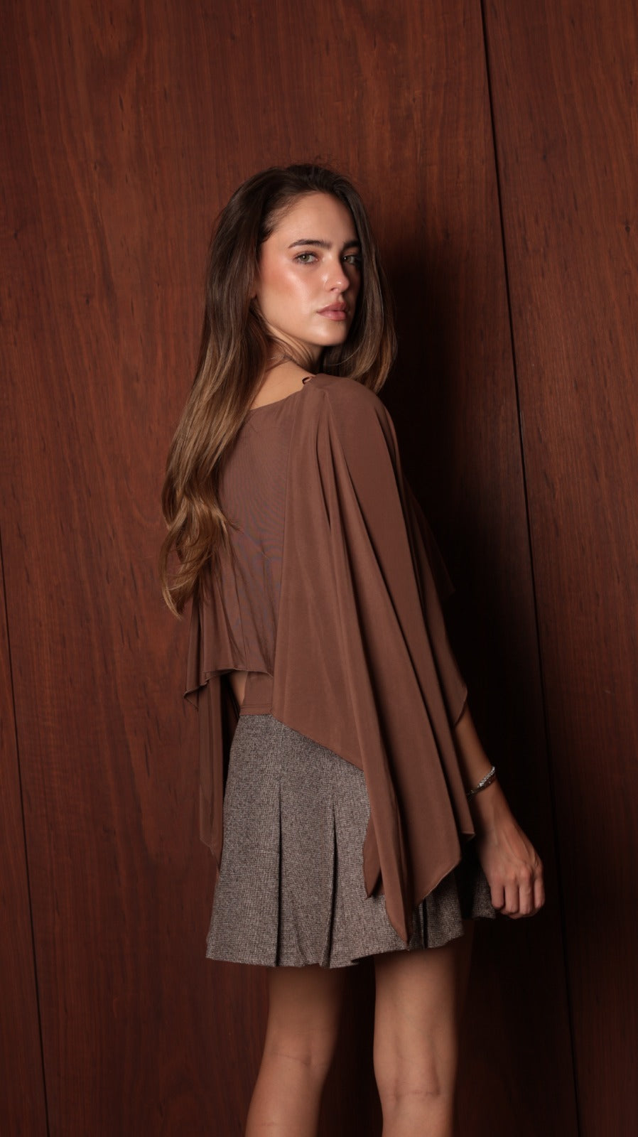 Draped Top — Cape-style draped silhouette