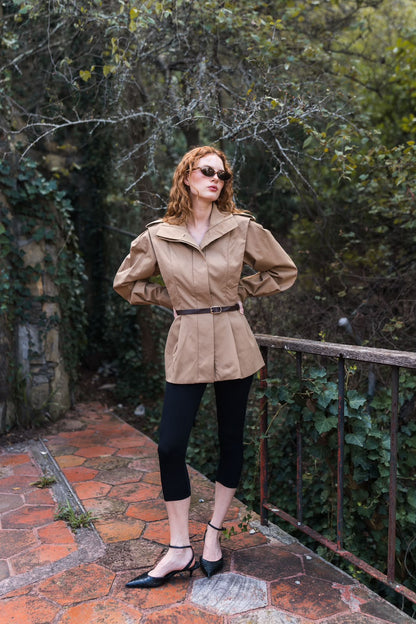 Camille Belted Trench Jacket — Camel