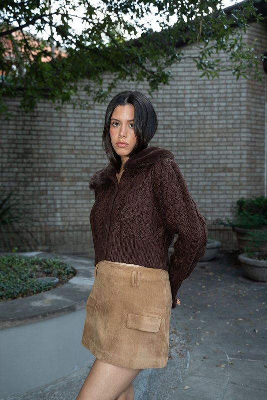 Suede Mini Skirt