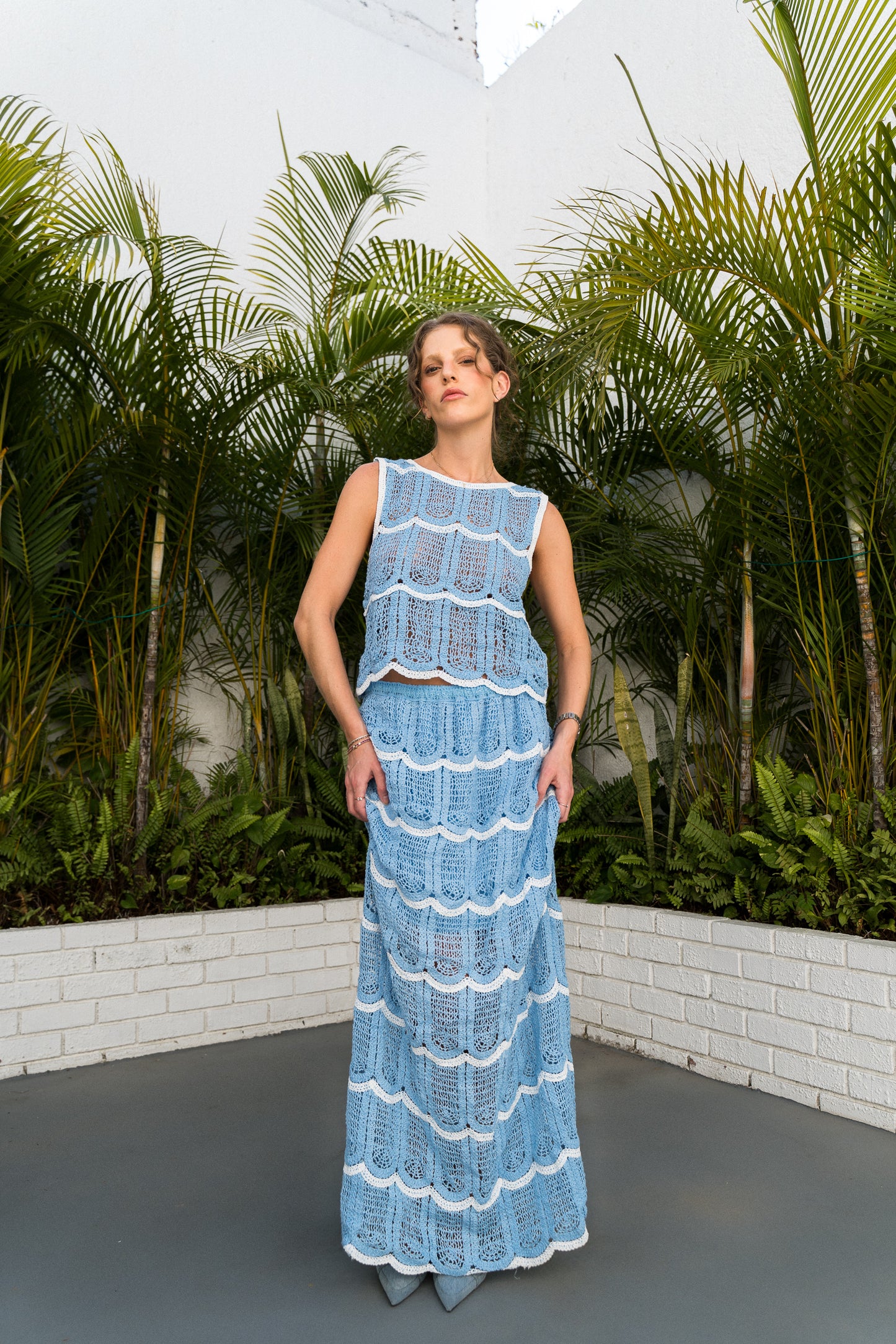 Crochet ocean blue set