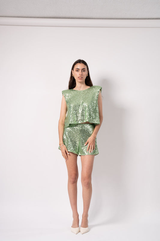 Sequin Green Blouse