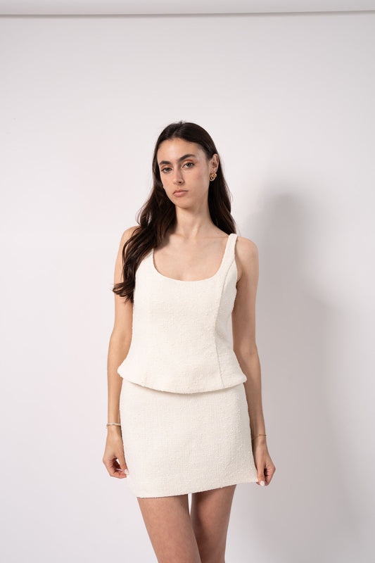 White Tweed Blouse