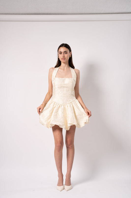 Beige Ballon Dress
