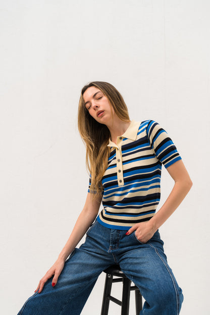 polo bluish top