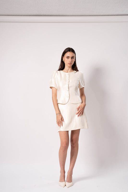 Beige Satin Blouse