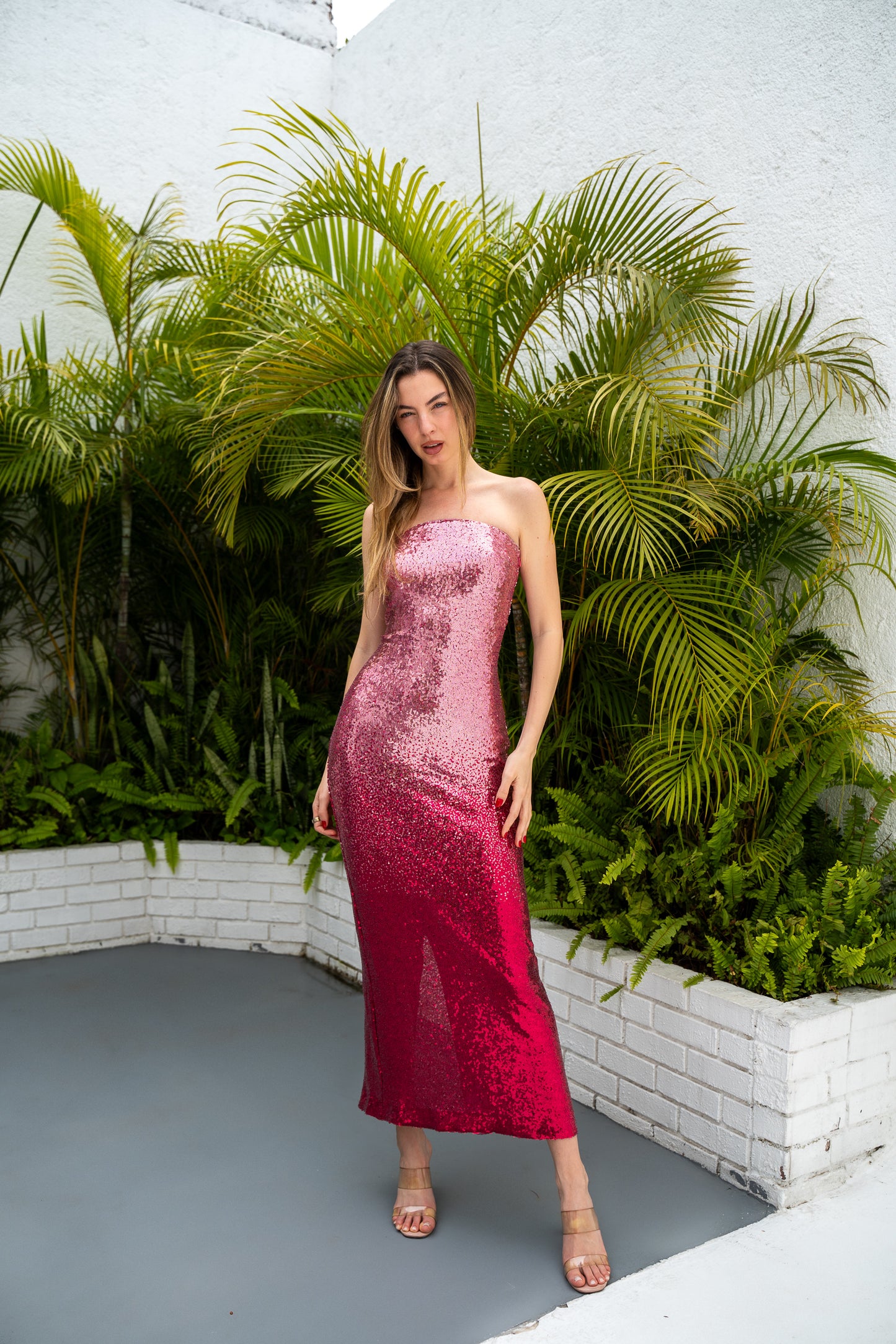 Ombré pink sequins