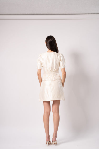 Beige Satin Skirt