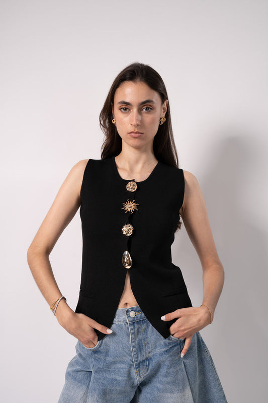Vest With Golden Buttons