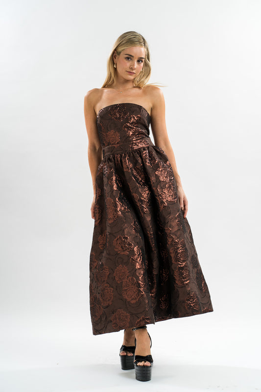 Strapless Brown Dress