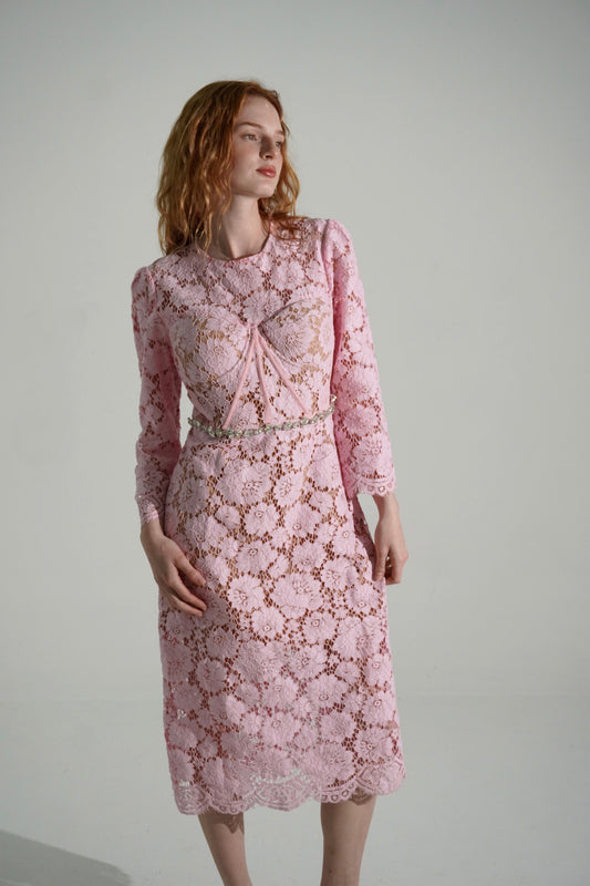 corset flower lace dress