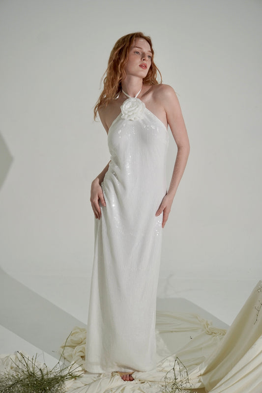 Halter sequins dress