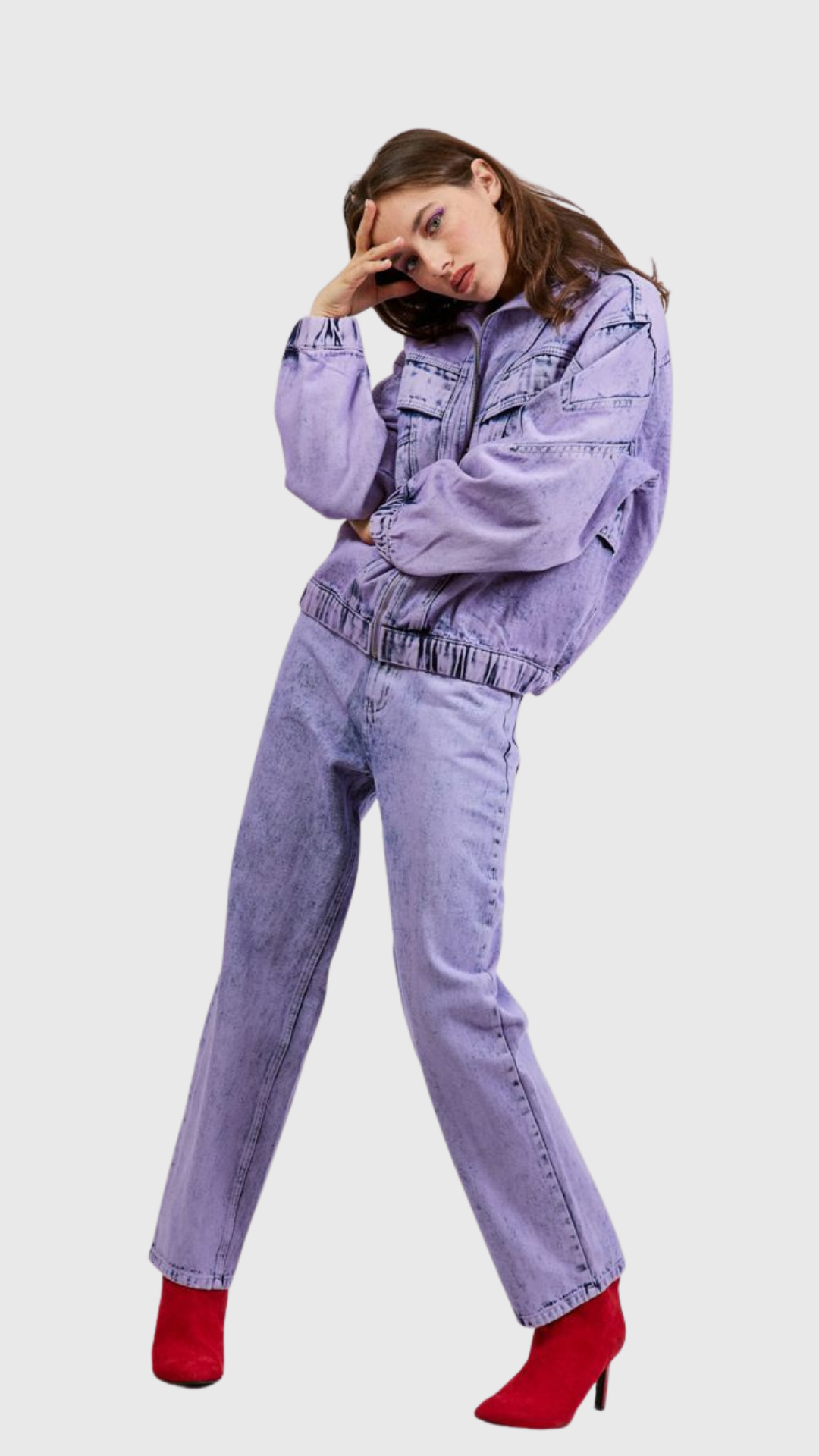 Purple Denim Pants