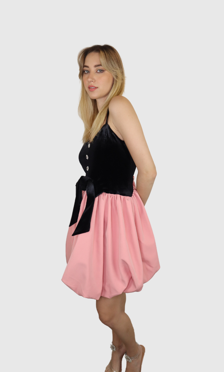 Classy Pink and Black Dress
