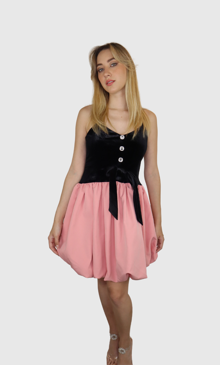 Classy Pink and Black Dress
